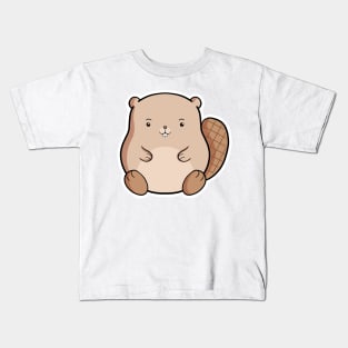 Beaver Cute Kawaii Animal Lover Drawing Kids T-Shirt